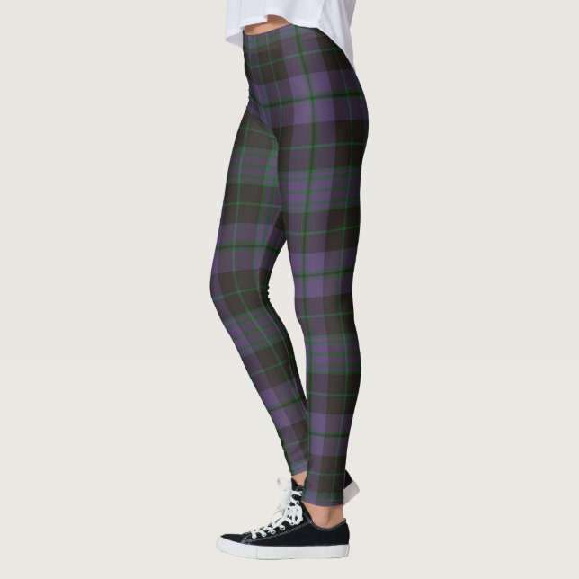 Scotstee Clan Clergy Purple Tartan Women Leggings (Left)