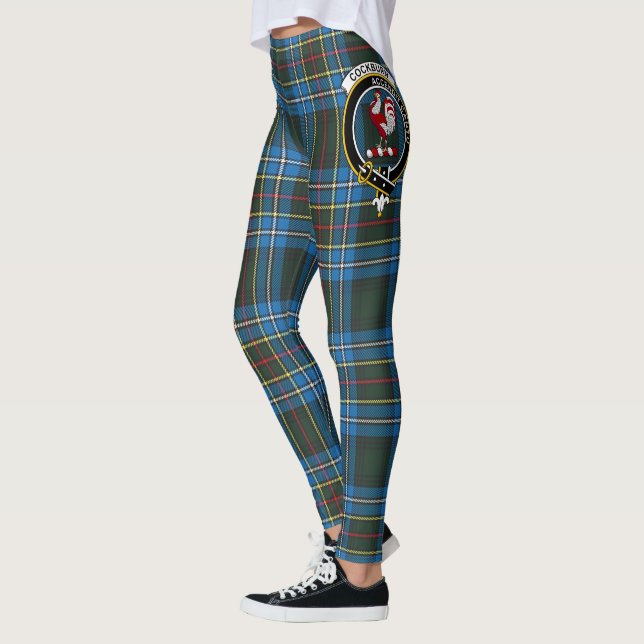 Scotstee Clan Cockburn Crest Tartan Women Leggings (Left)