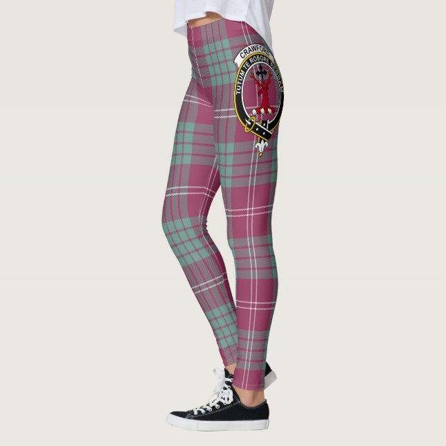 Scotstee Clan Crawford Ancient Crest Tartan Women  Leggings (Left)
