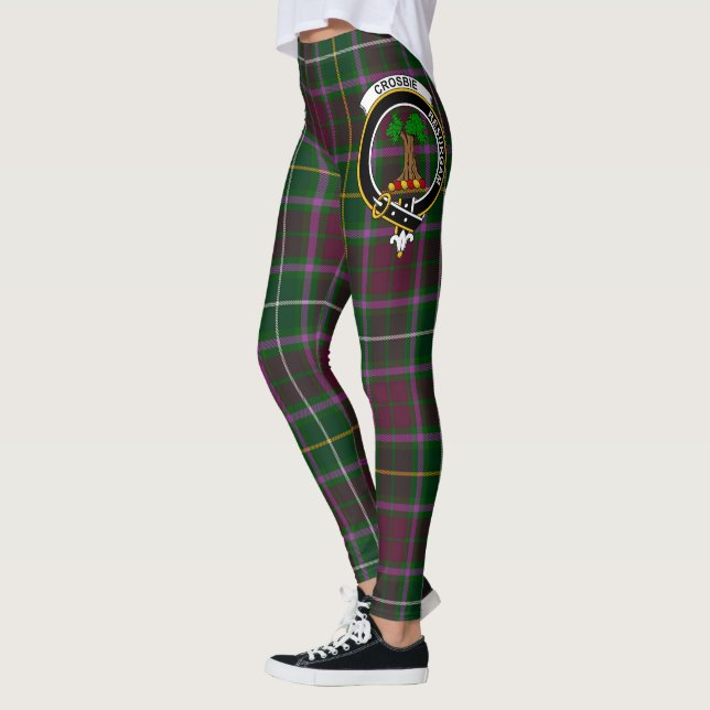 Scotstee Clan Crosbie Crest Tartan Women Leggings (Left)