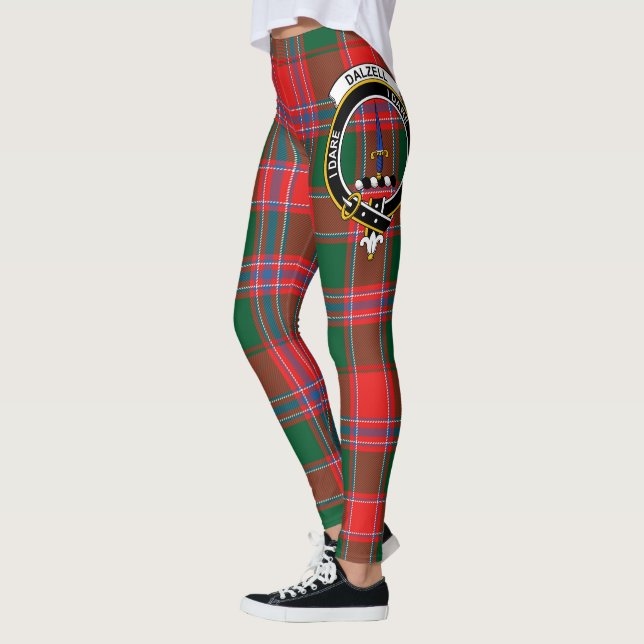 Scotstee Clan Dalzell Crest Tartan Women Leggings (Left)