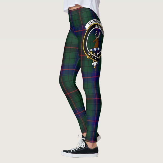 Scotstee Clan Davidson Crest Tartan Women Leggings (Left)