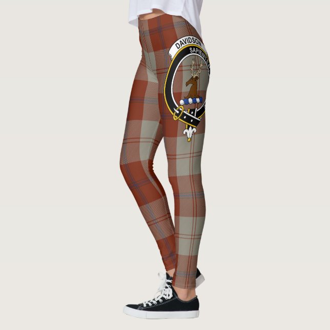 Scotstee Clan Davidson Dress Dancers Crest Tartan  Leggings (Left)