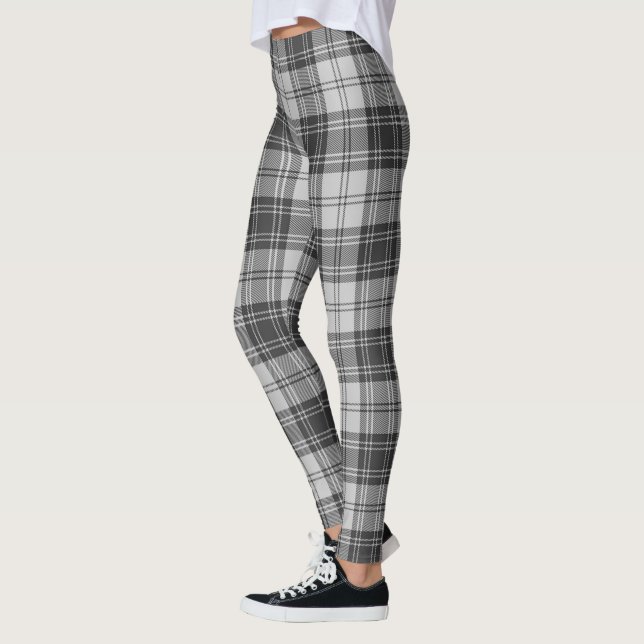 Scotstee Clan Douglas Grey Modern Tartan Women Leggings (Left)