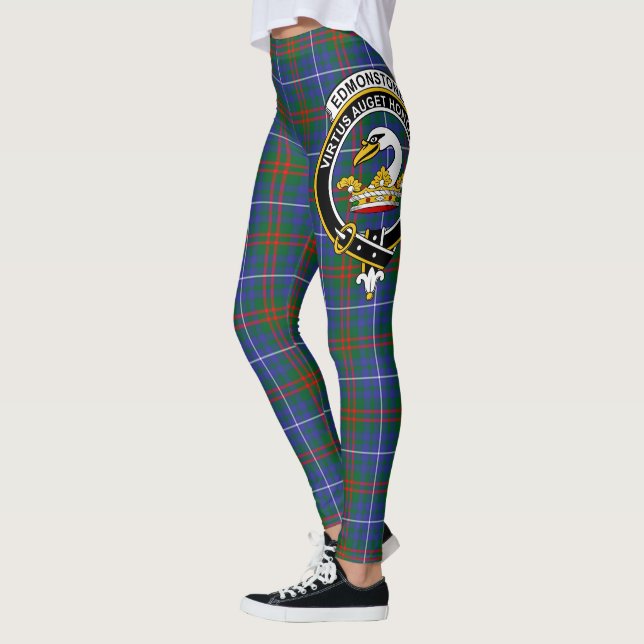 Scotstee Clan Edmonstone Crest Tartan Women Leggings (Left)