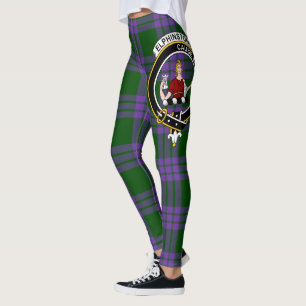 Scotstee Clan Elphinstone Crest Tartan Women  Leggings