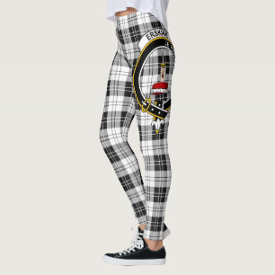 Scotstee Clan Erskine Black and White Crest Tartan Leggings