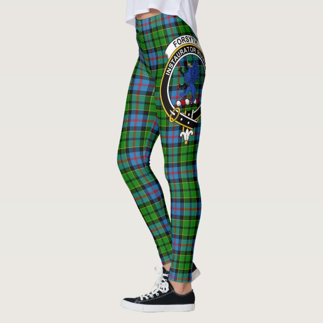 Scotstee Clan Forsyth Modern Crest Tartan Women Leggings (Left)