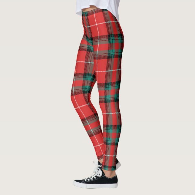 Scotstee Clan Glas Red Tartan Women Leggings (Left)