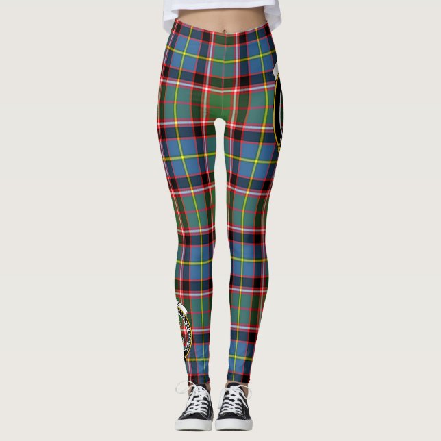Scotstee Clan Glass Crest Tartan Women Leggings (Front)