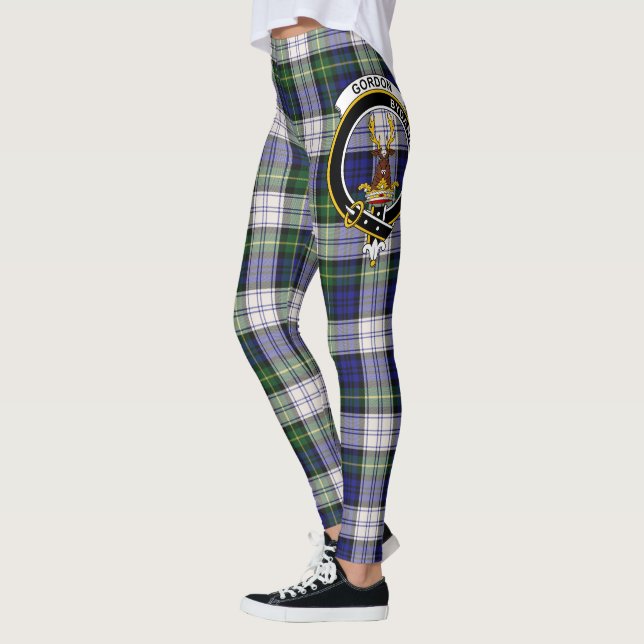 Scotstee Clan Gordon Dress Modern Crest Tartan Leg Leggings (Left)