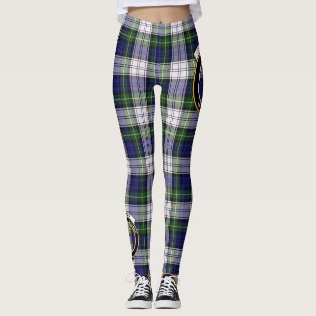 Scotstee Clan Gordon Dress Modern Crest Tartan Leggings (Front)