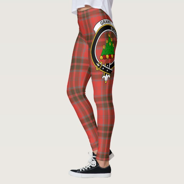 Scotstee Clan Grant Weathered Crest Tartan Women Leggings (Left)