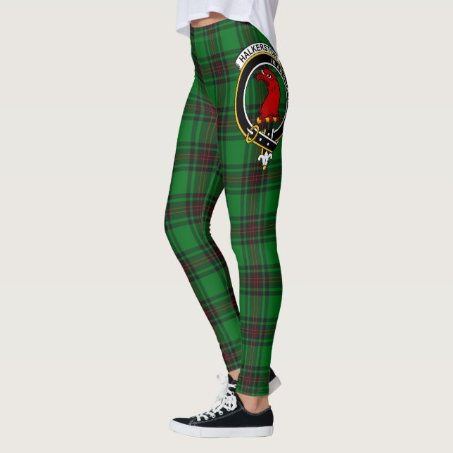 Scotstee Clan Halkerston Crest Tartan Women Leggings (Left)