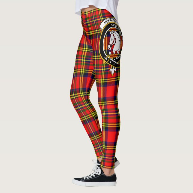 Scotstee Clan Hepburn Crest Tartan Women Leggings (Left)