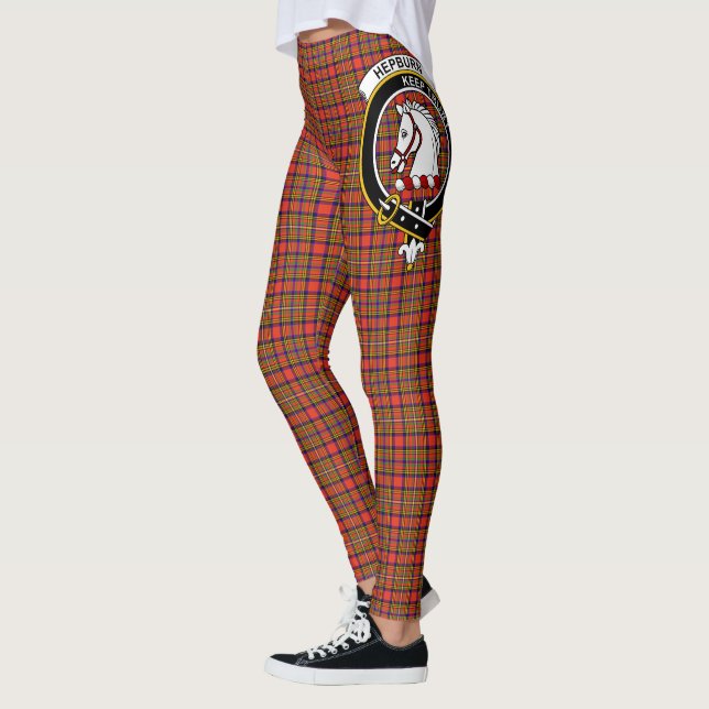 Scotstee Clan Hepburn Modern Crest Tartan Women  Leggings (Left)