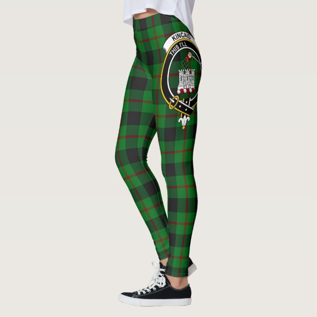 Scotstee Clan Kincaid Crest Tartan Women Leggings (Left)