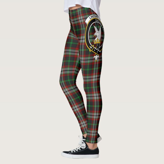 Scotstee Clan Lindsay Hunting Crest Tartan Women  Leggings (Left)
