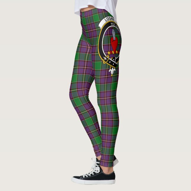 Scotstee Clan Logan Crest Tartan Women Leggings (Left)