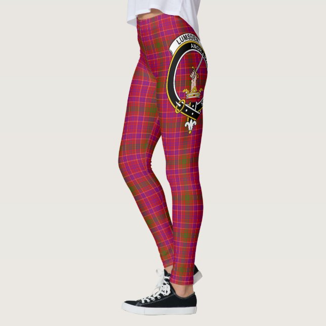 Scotstee Clan Lumsden of Clova Crest Tartan Women  Leggings (Left)