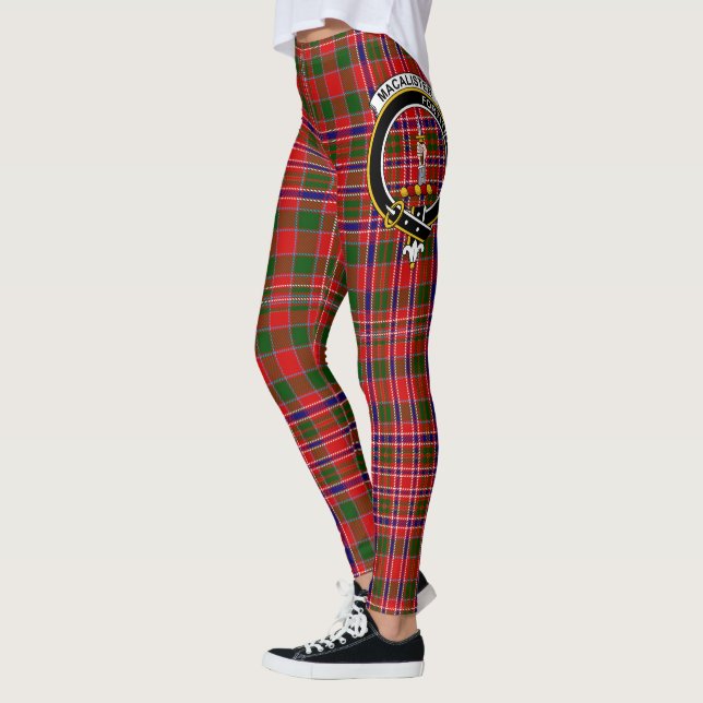 Scotstee Clan MacAlister Crest Tartan Women Leggings (Left)