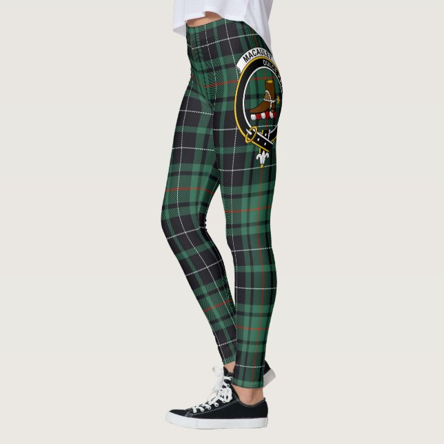 Scotstee Clan MacAulay Hunting Crest Tartan Women  Leggings (Left)