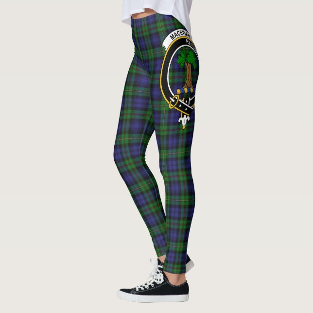 Scotstee Clan MacEwen Hunting Crest Tartan Women Leggings (Left)