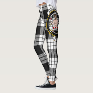 Scotstee Clan MacFarlane Black & White Crest Tarta Leggings