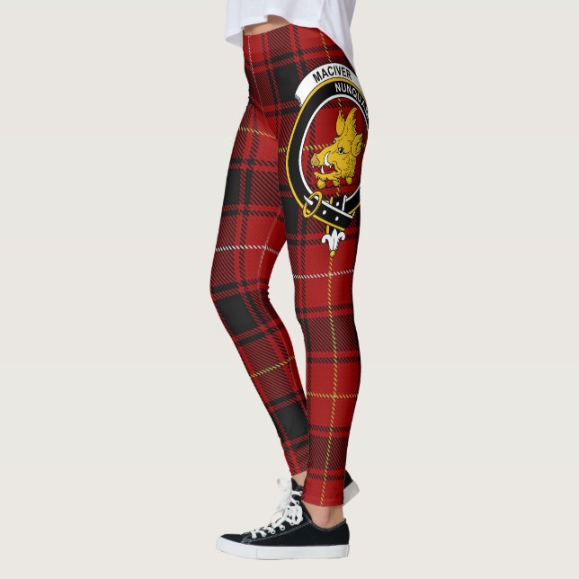 Scotstee Clan MacIver Crest Tartan Women Leggings (Left)