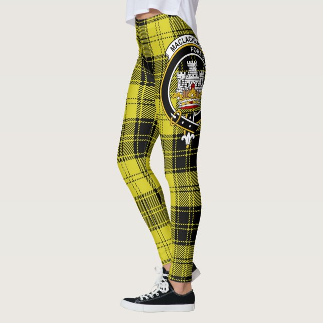 Scotstee Clan MacLachlan Yellow Crest Tartan Women Leggings (Left)