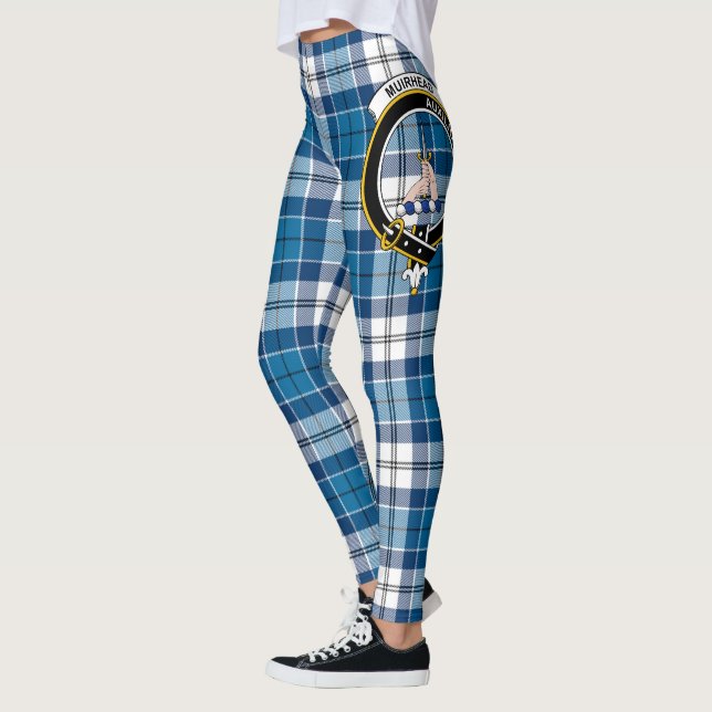 Scotstee Clan Muirhead Blue Crest Tartan Women Leggings (Left)