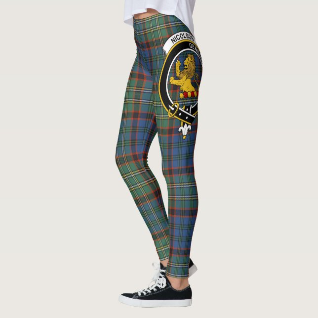 Scotstee Clan Nicolson Hunting Ancient Crest Tarta Leggings (Left)