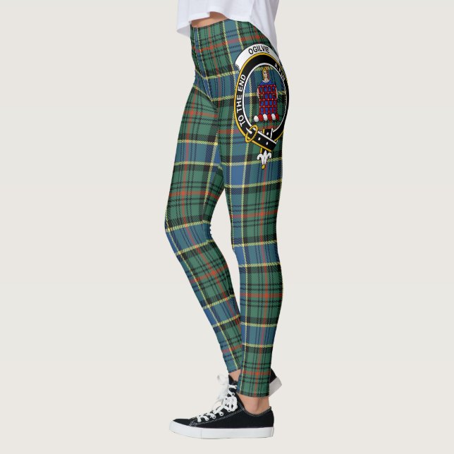Scotstee Clan Ogilvie Hunting Ancient Crest Tartan Leggings (Left)