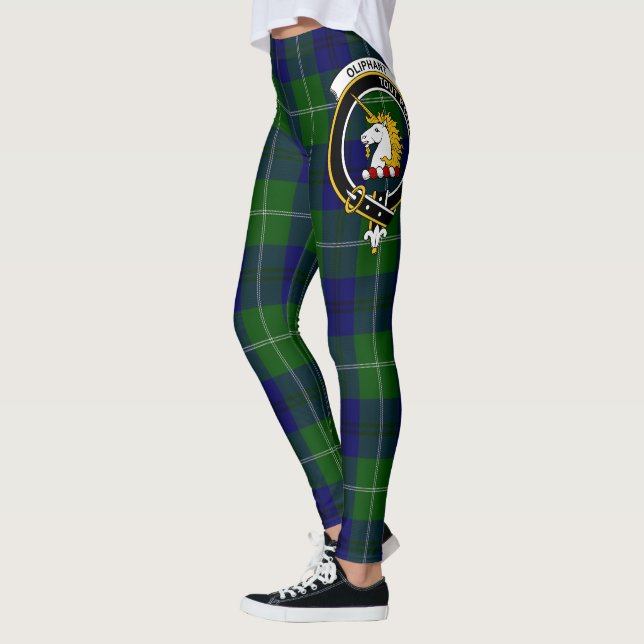 Scotstee Clan Oliphant Crest Tartan Women Leggings (Left)