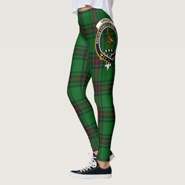 Scotstee Clan Orrock Crest Tartan Women Leggings (Left)