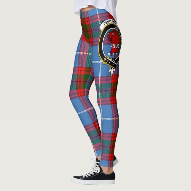 Scotstee Clan Pentland Crest Tartan Women Leggings (Left)