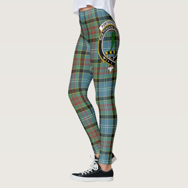Scotstee Clan Porterfield Crest Tartan Women Leggings (Left)