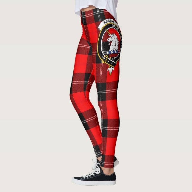 Scotstee Clan Ramsay Modern Crest Tartan Women Leggings (Left)