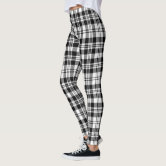 white and black buffalo plaid leggings Zazzle