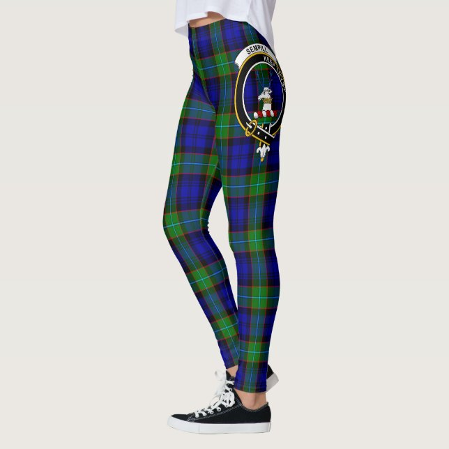 Scotstee Clan Sempill Crest Tartan Women Leggings (Left)