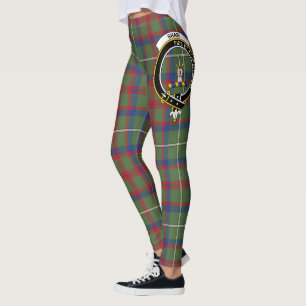 Scotstee Clan Shaw Green Modern Crest Tartan Women Leggings
