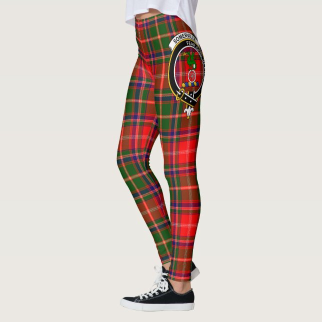 Scotstee Clan Somerville Crest Tartan Women Leggings (Left)