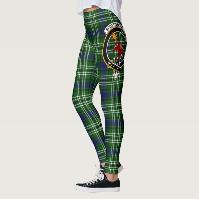 Scotstee Clan Spottiswood Crest Tartan Women Leggings (Left)