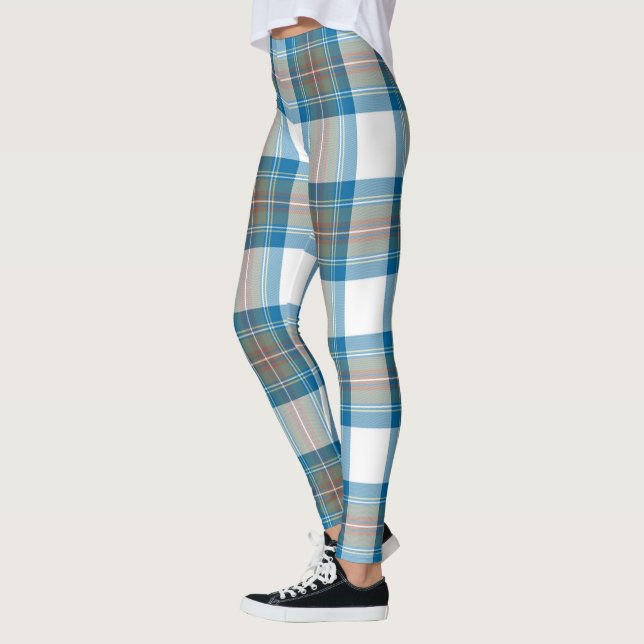Scotstee Clan Stewart Muted Blue Tartan Women Leggings (Left)