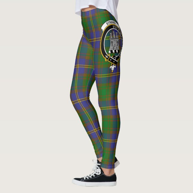 Scotstee Clan Strange of Balcaskie Crest Tartan Leggings (Left)