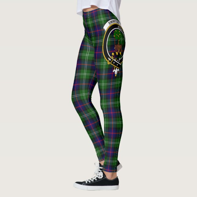 Scotstee Clan Swinton Crest Tartan Women Leggings (Left)
