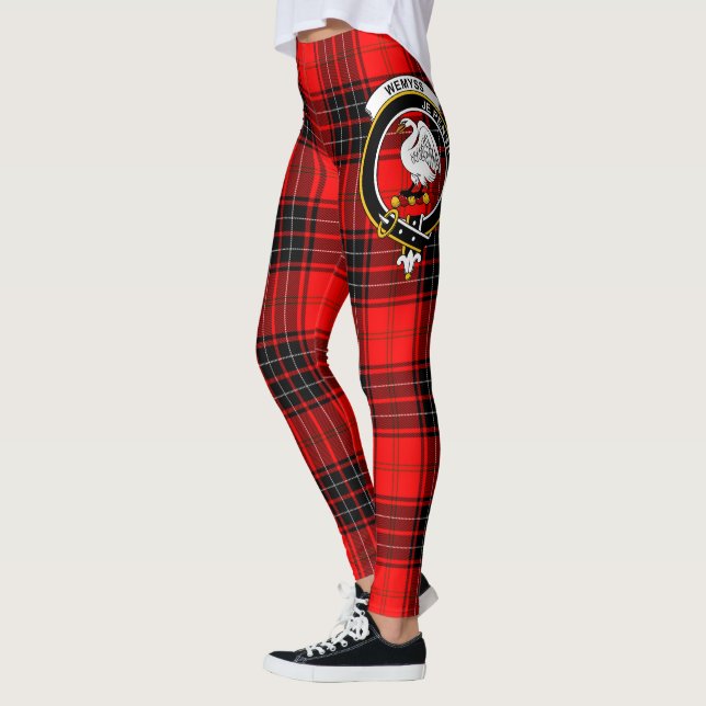 Scotstee Clan Wemyss Crest Tartan Women Leggings (Left)