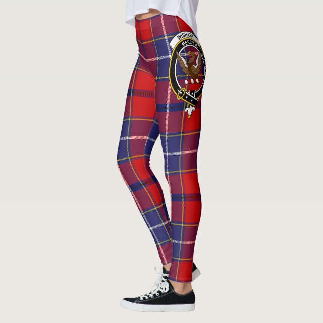 Scotstee Clan Wishart Crest Tartan Women Leggings (Left)