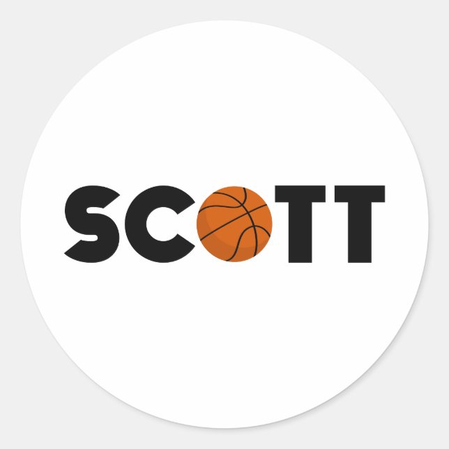 Scott Basketball Classic Round Sticker (Front)