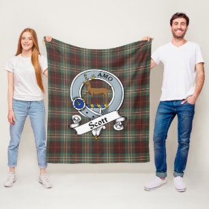 Scott Brown Ancient Clan Badge Tartan Plaid Fleece Blanket
